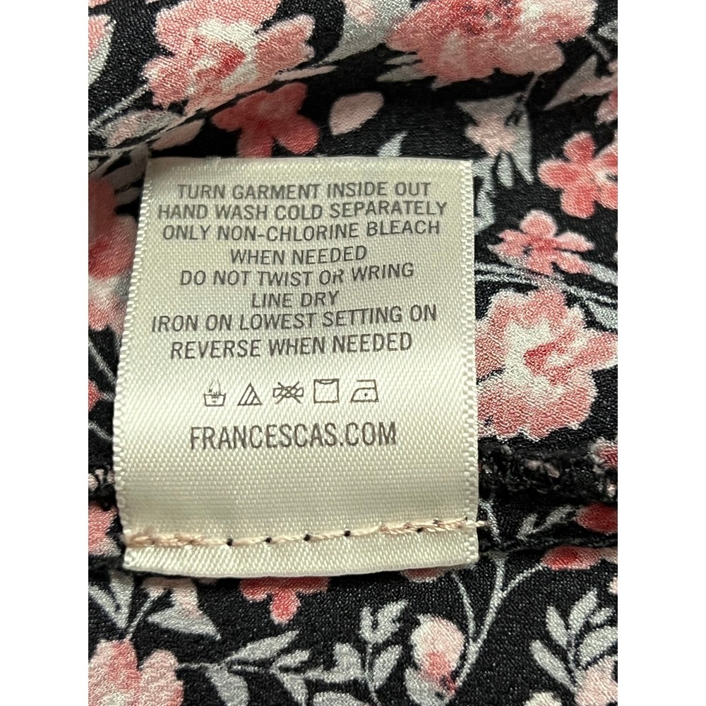 Francesca's Mi Ami Floral Midi Skirt Womens Large Black Pink Ditsy Feminine Boho - Picture 8 of 9